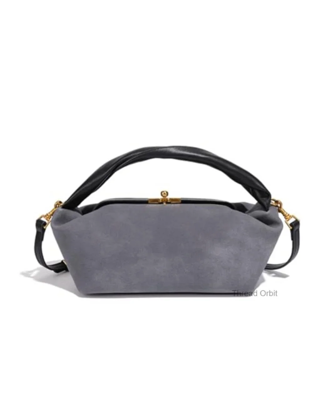 Suede Kiss Lock Hobo Bag for Women, Vintage Shoulder Handbag Soft Faux Suede